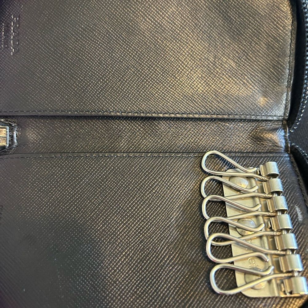 Prada Black Leather Keys & Card Wallet - Picture 4 of 5